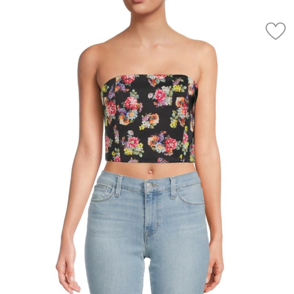 ALICE + OLIVIA Ceresi Floral Bandeau Crop Top